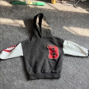 Zara Black and White Kids Hoodie with Red Lettering